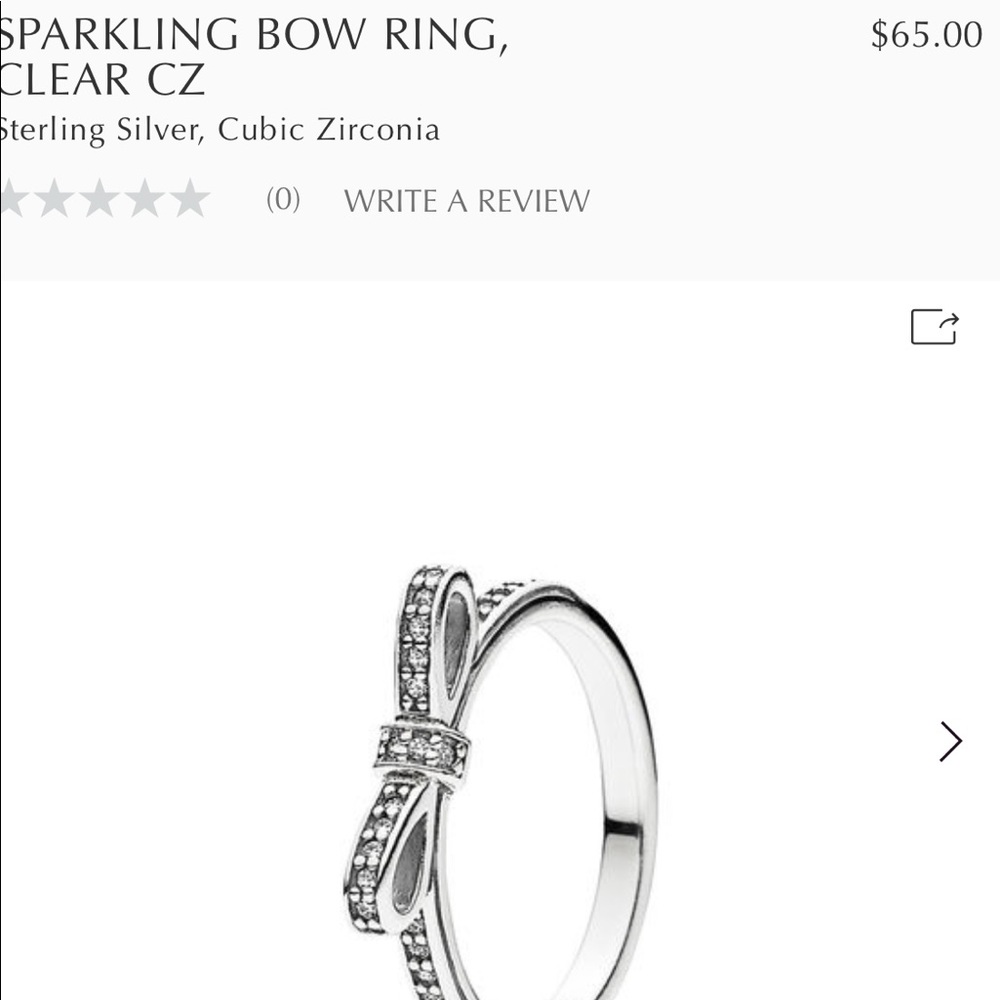 BOW PANDORA RING SIZE 9/60 - Picture 5 of 5